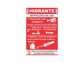 Adesivo Epi para Abrigo Caixa de Hidrante com Instruções De Uso Pack 10 Pçs